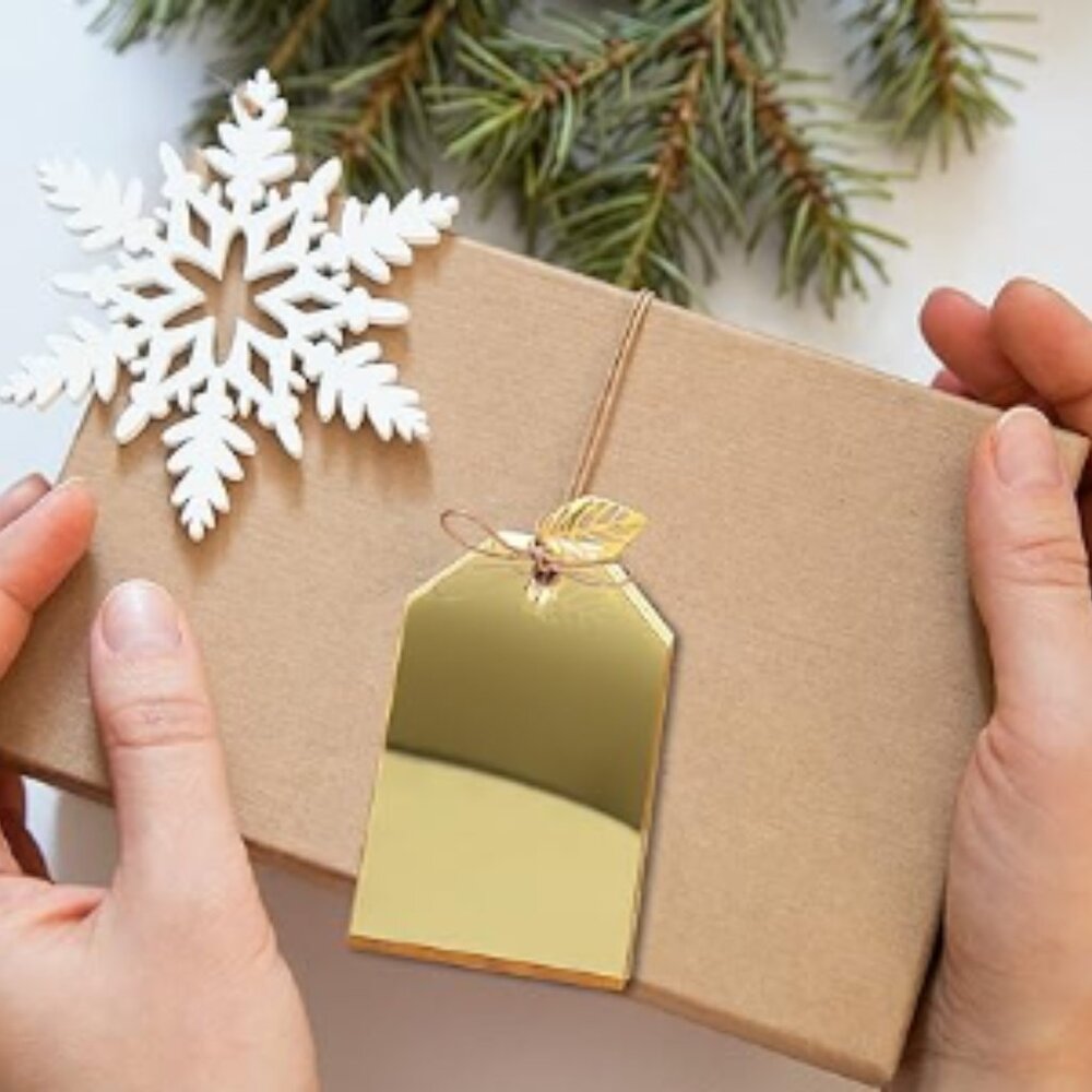 3.25“ Gold Mirrored Blank Acrylic Tags, Pack of 20